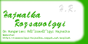 hajnalka rozsavolgyi business card
